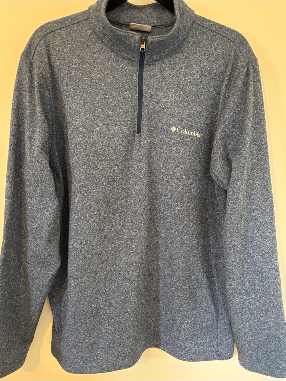 Columbia Blue Heathered 1/4 Zip Pullover